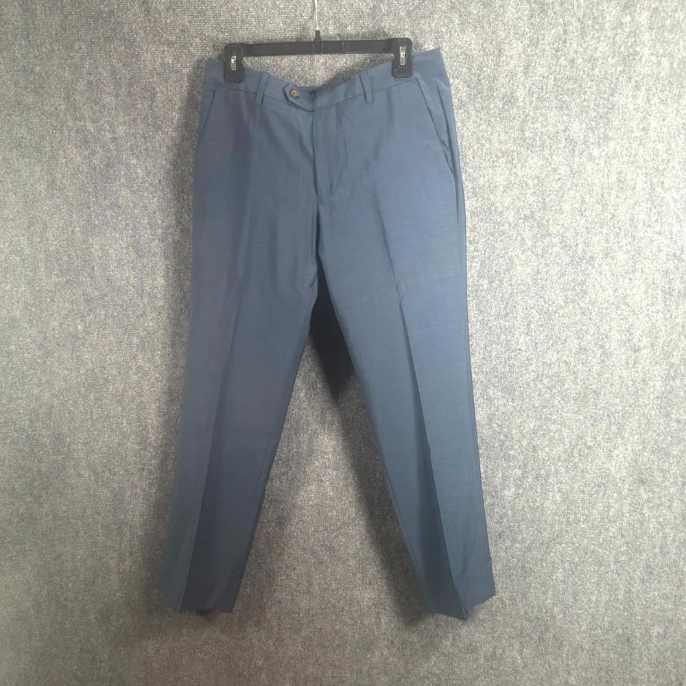 Bonobos Dress Pants Mens 31 Slate Blue Wool Mohair Slim Fit Flat Front Formal